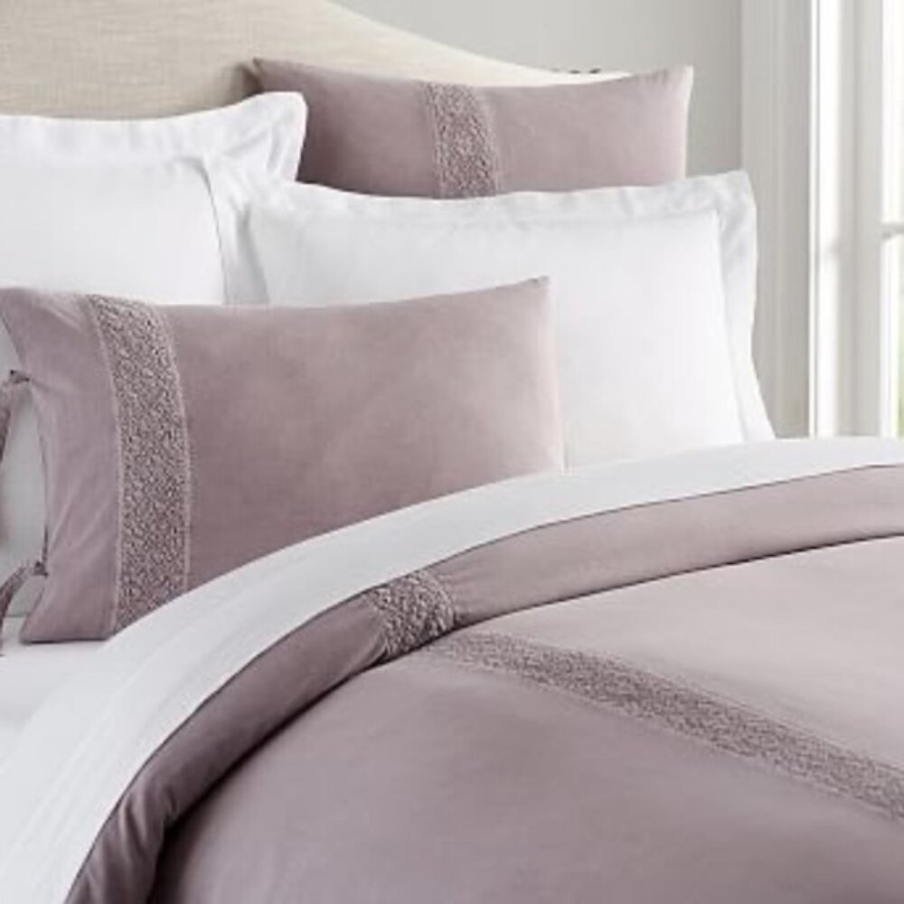 Pottery Barn Washed Cotton Full/Queen Duvet Set in Lavender